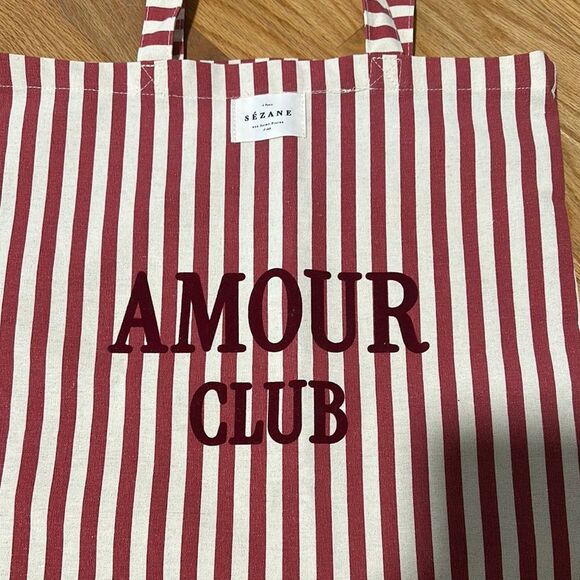 Sézane Amour Club Striped Tote Bag NWOT - Picture 1 of 9